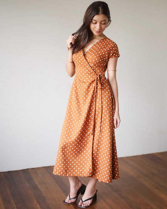 SIENNA Polka Dot Wrap Dress (MTO)