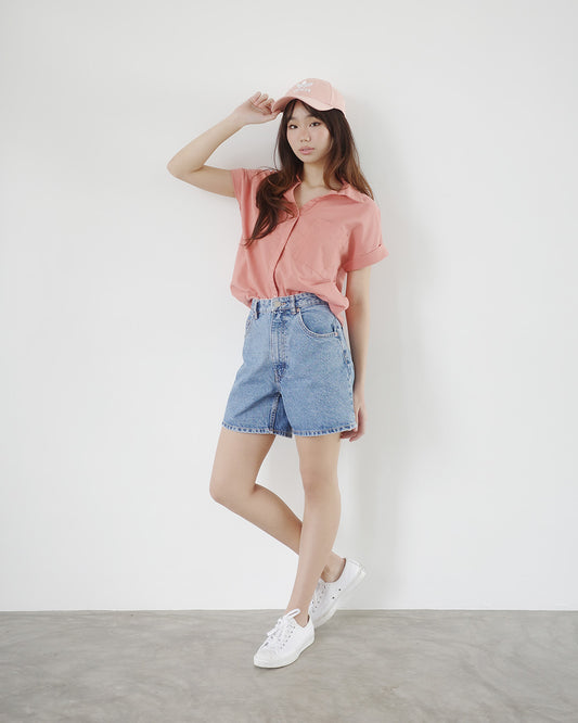 JUANITA Oversized Linen Blouse