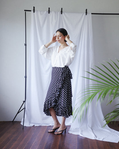 POPPY Polka Dot Wrap Skirt (MTO)