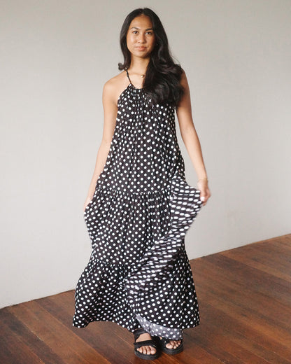 ISABELLA Tiered Polka Dot Maxi Dress (MTO)