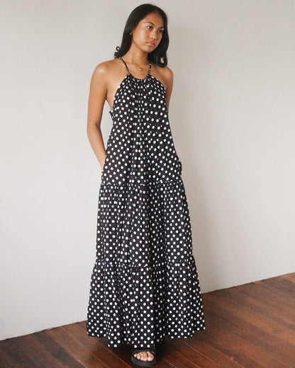 ISABELLA Tiered Polka Dot Maxi Dress (MTO)